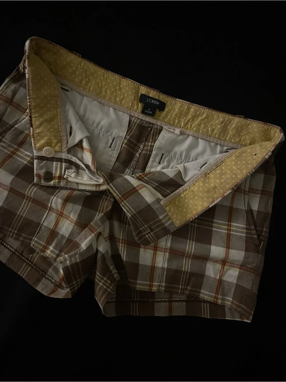 J.Crew Plaid Brown Women's Cotton Shorts